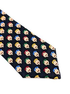 Vintage 90s Save the Children Silk Tie Playful Colorful Matt LeBlanc Made in USA